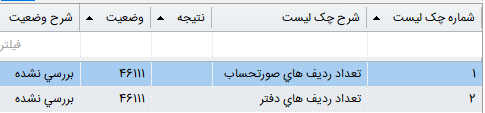 نمونه چک‌لیست پیش از محاسبه